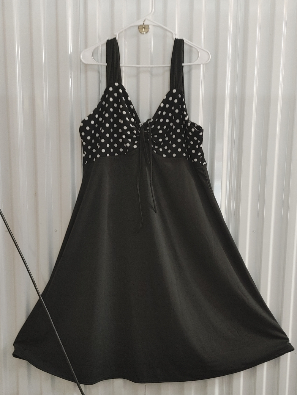 Black Polkadot Midi Dress